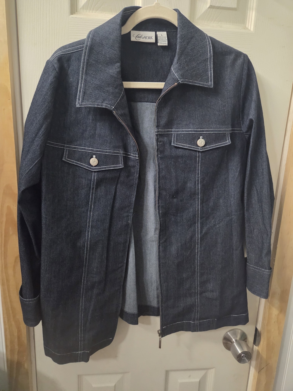 Vintage and contemporary Indigo Denim Jacket with Contrast Stitching #0413